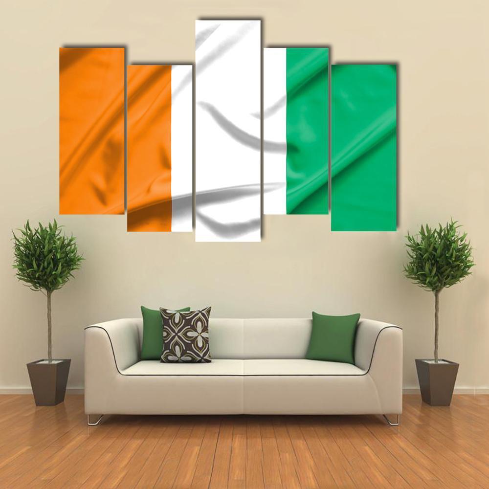 Ivory Coast Flag Canvas Wall Art-5 Pop-Gallery Wrap-47" x 32"-Tiaracle