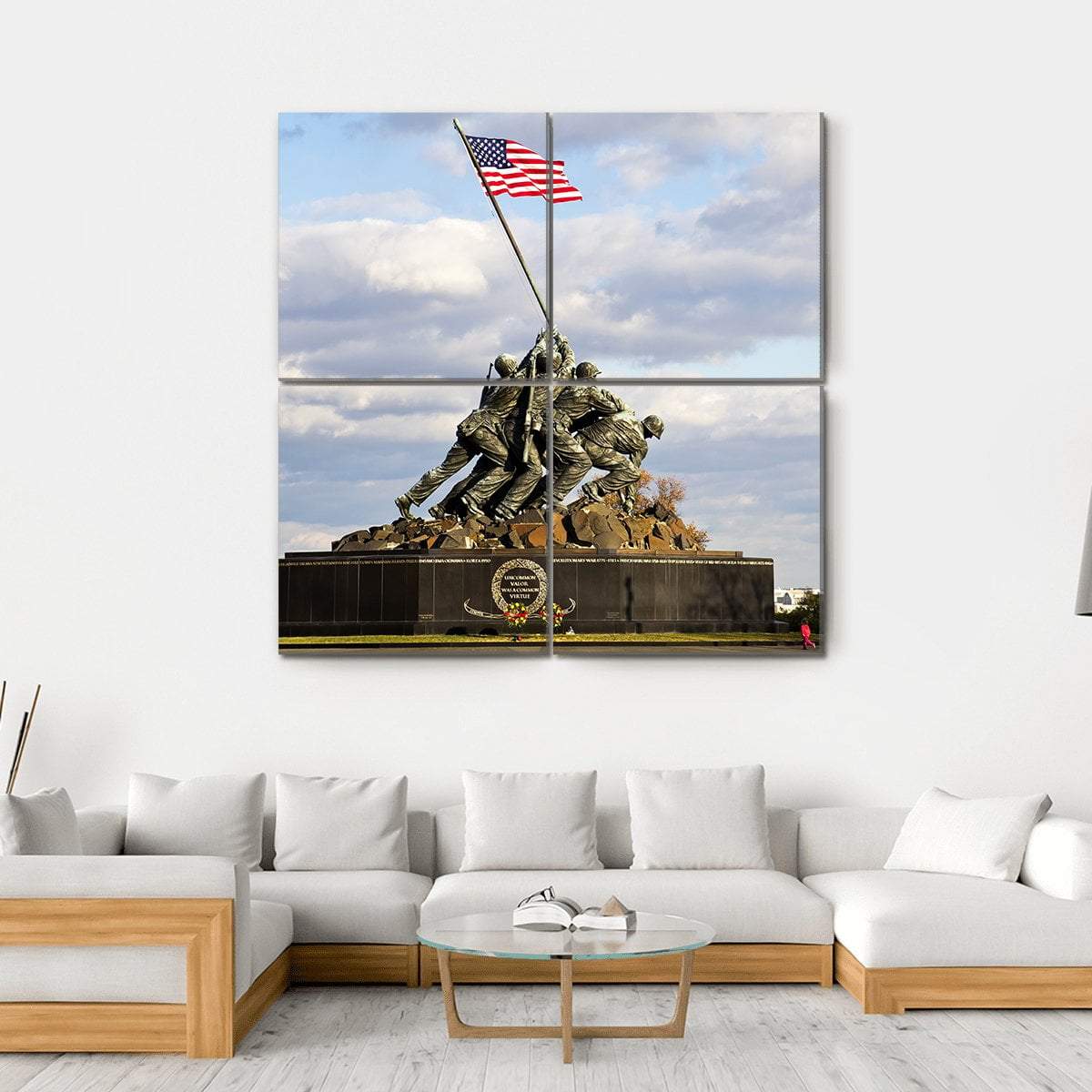 Iwo Jima Memorial USA Canvas Wall Art-4 Square-Gallery Wrap-17" x 17"-Tiaracle