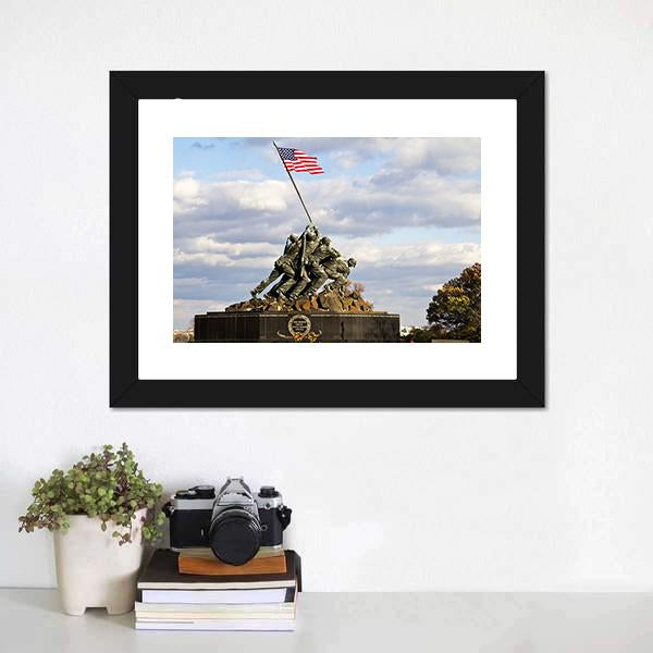 Iwo Jima Memorial USA Canvas Wall Art-1 Piece-Framed Print-20" x 16"-Tiaracle