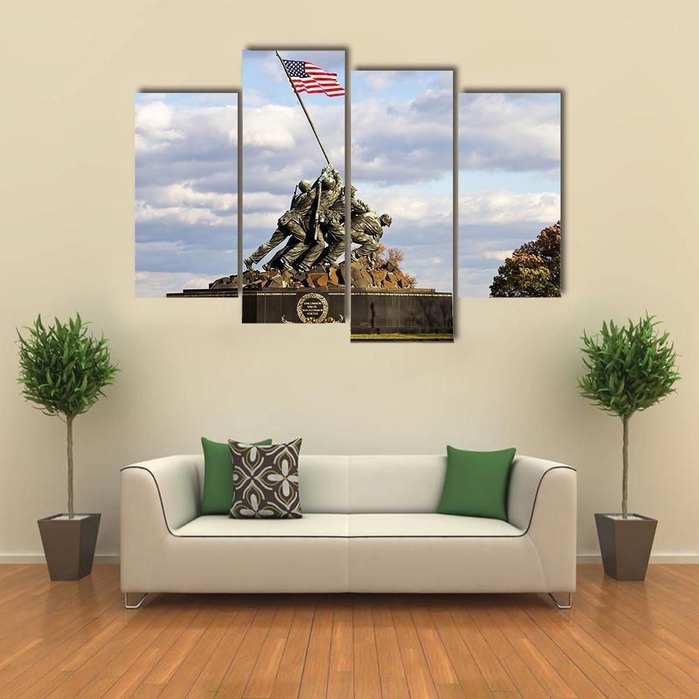 Iwo Jima Memorial USA Canvas Wall Art-4 Pop-Gallery Wrap-50" x 32"-Tiaracle