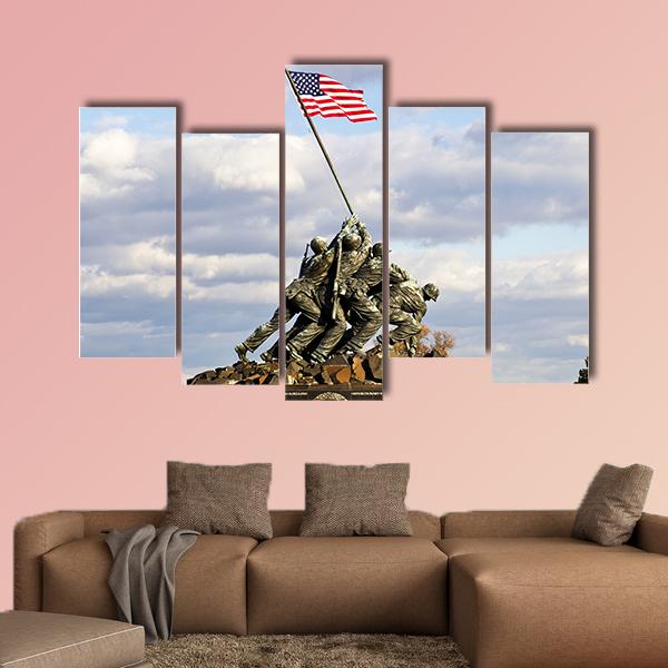 Iwo Jima Memorial USA Canvas Wall Art-5 Pop-Gallery Wrap-47" x 32"-Tiaracle