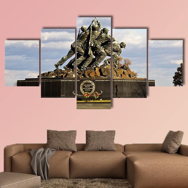 Iwo Jima Memorial USA Canvas Wall Art-5 Star-Gallery Wrap-62" x 32"-Tiaracle