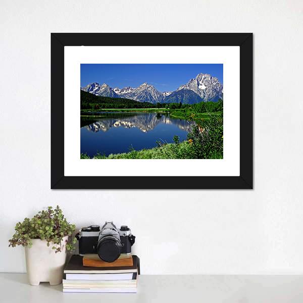 Jackson Lake Canvas Wall Art-1 Piece-Framed Print-20" x 16"-Tiaracle