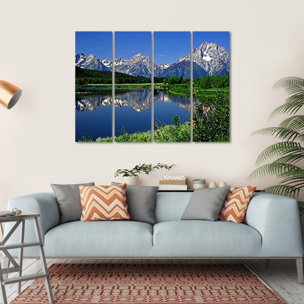 Jackson Lake Canvas Wall Art-4 Horizontal-Gallery Wrap-34" x 24"-Tiaracle