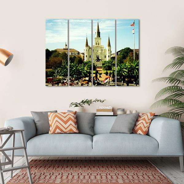 Jackson Square Canvas Wall Art-4 Horizontal-Gallery Wrap-34" x 24"-Tiaracle