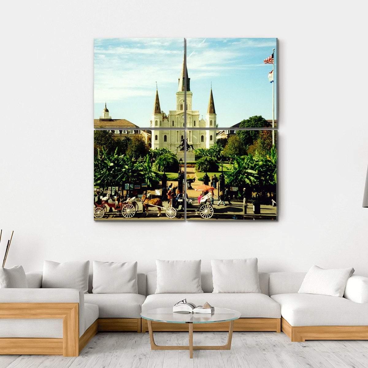 Jackson Square Canvas Wall Art-4 Square-Gallery Wrap-17" x 17"-Tiaracle