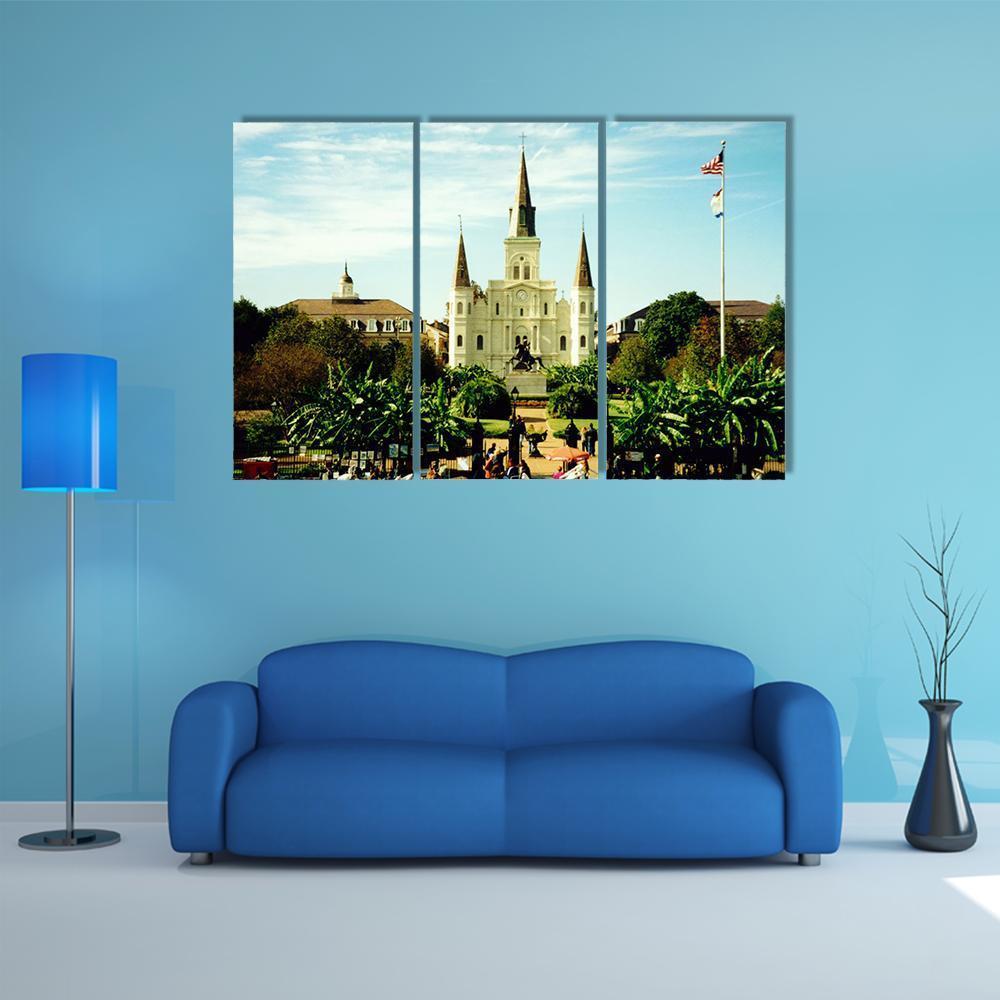 Jackson Square Canvas Wall Art-3 Horizontal-Gallery Wrap-37" x 24"-Tiaracle