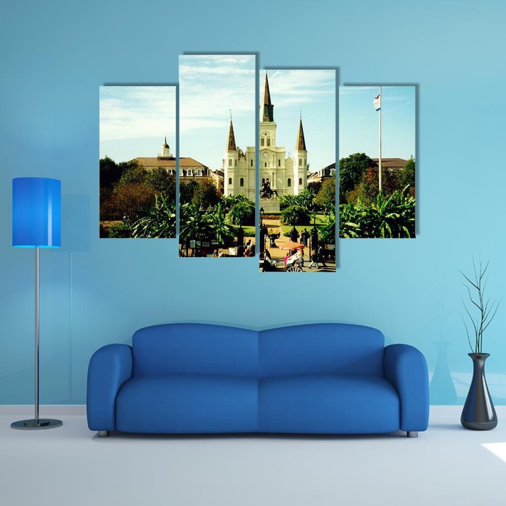 Jackson Square Canvas Wall Art-4 Pop-Gallery Wrap-50" x 32"-Tiaracle