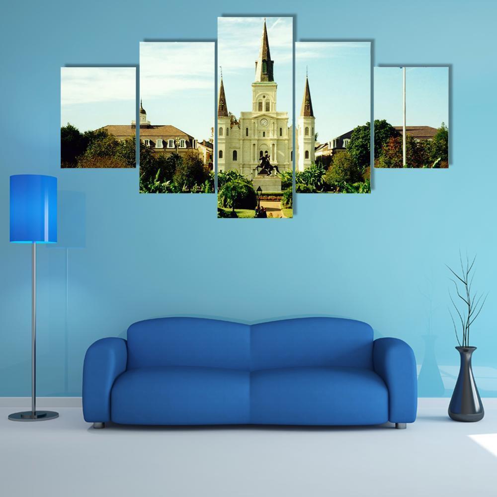 Jackson Square Canvas Wall Art-5 Star-Gallery Wrap-62" x 32"-Tiaracle