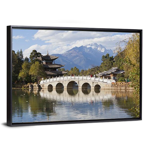 Jade Dragon Snow Mountain Canvas Wall Art-3 Horizontal-Gallery Wrap-25" x 16"-Tiaracle