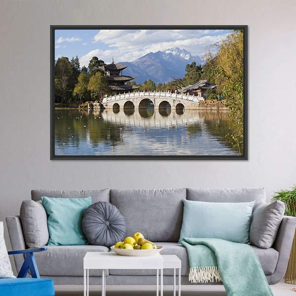 Jade Dragon Snow Mountain Canvas Wall Art-3 Horizontal-Gallery Wrap-25" x 16"-Tiaracle