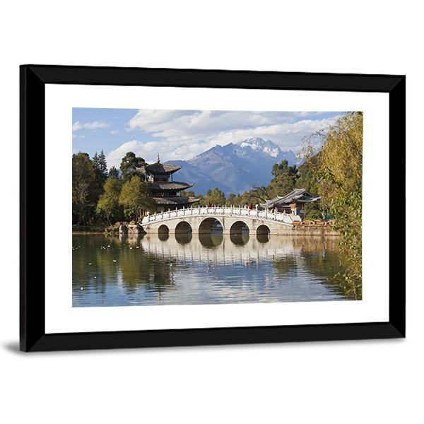 Jade Dragon Snow Mountain Canvas Wall Art-3 Horizontal-Gallery Wrap-25" x 16"-Tiaracle