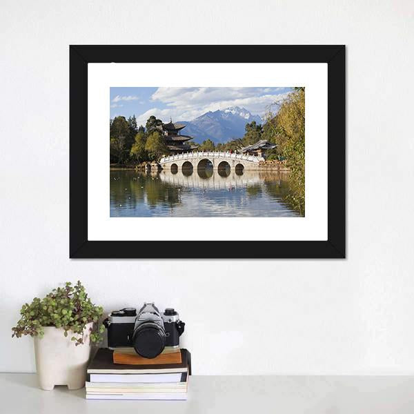 Jade Dragon Snow Mountain Canvas Wall Art-1 Piece-Framed Print-20" x 16"-Tiaracle