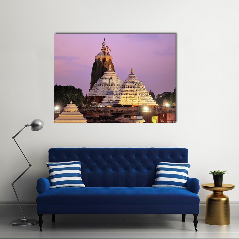 Jagannath Temple In India Canvas Wall Art-4 Horizontal-Gallery Wrap-34" x 24"-Tiaracle