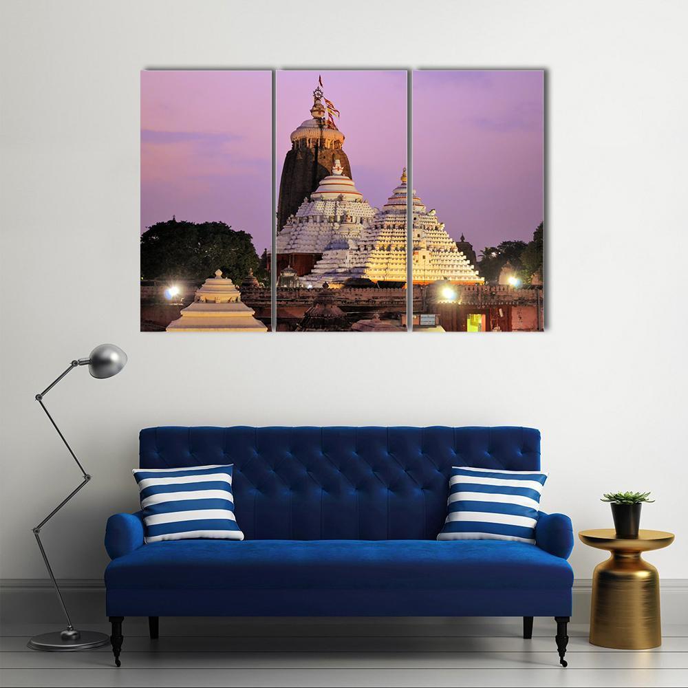 Jagannath Temple In India Canvas Wall Art-3 Horizontal-Gallery Wrap-37" x 24"-Tiaracle
