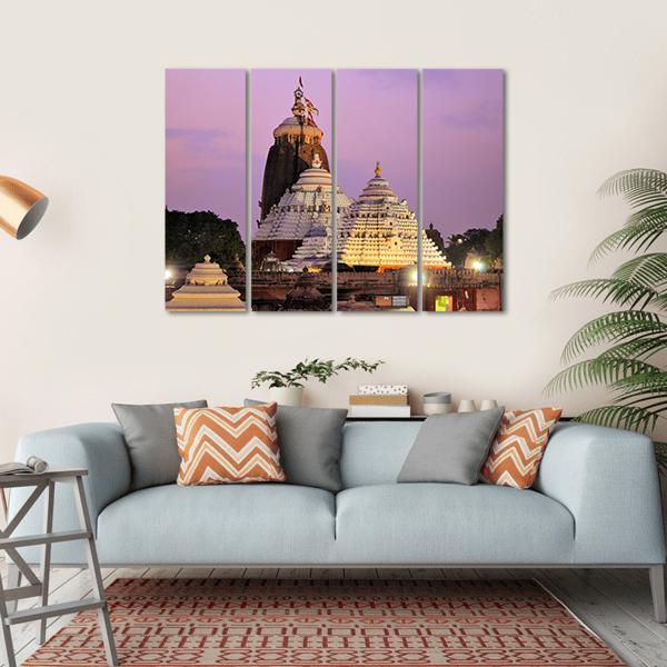 Jagannath Temple In India Canvas Wall Art-4 Horizontal-Gallery Wrap-34" x 24"-Tiaracle