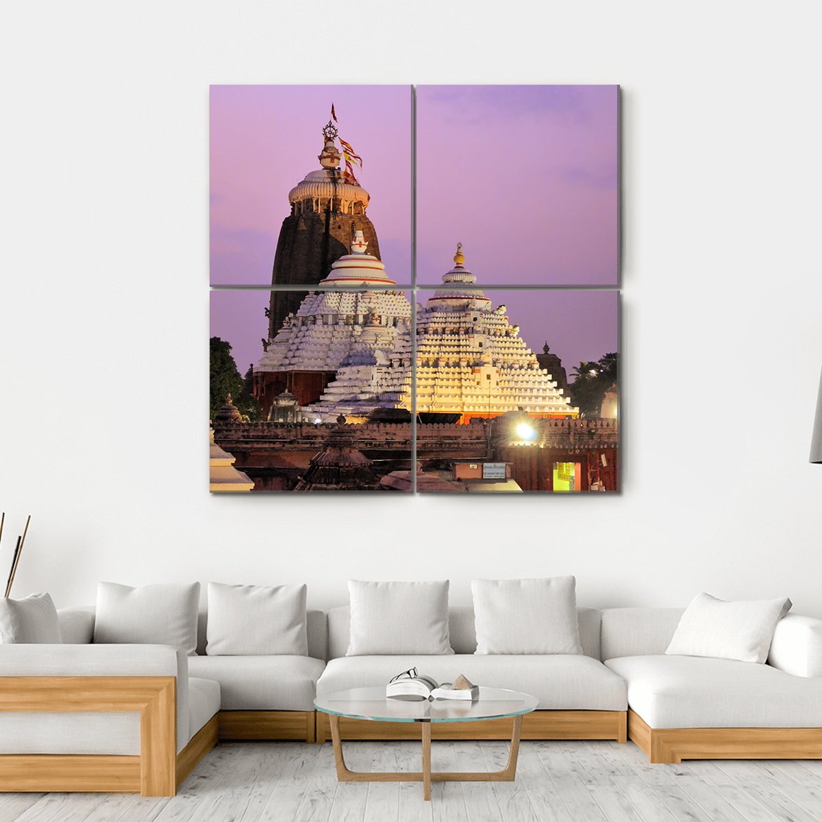 Jagannath Temple In India Canvas Wall Art-4 Square-Gallery Wrap-17" x 17"-Tiaracle