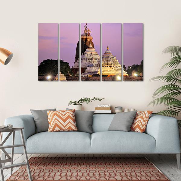 Jagannath Temple In India Canvas Wall Art-5 Horizontal-Gallery Wrap-22&quot; x 12&quot;-Tiaracle