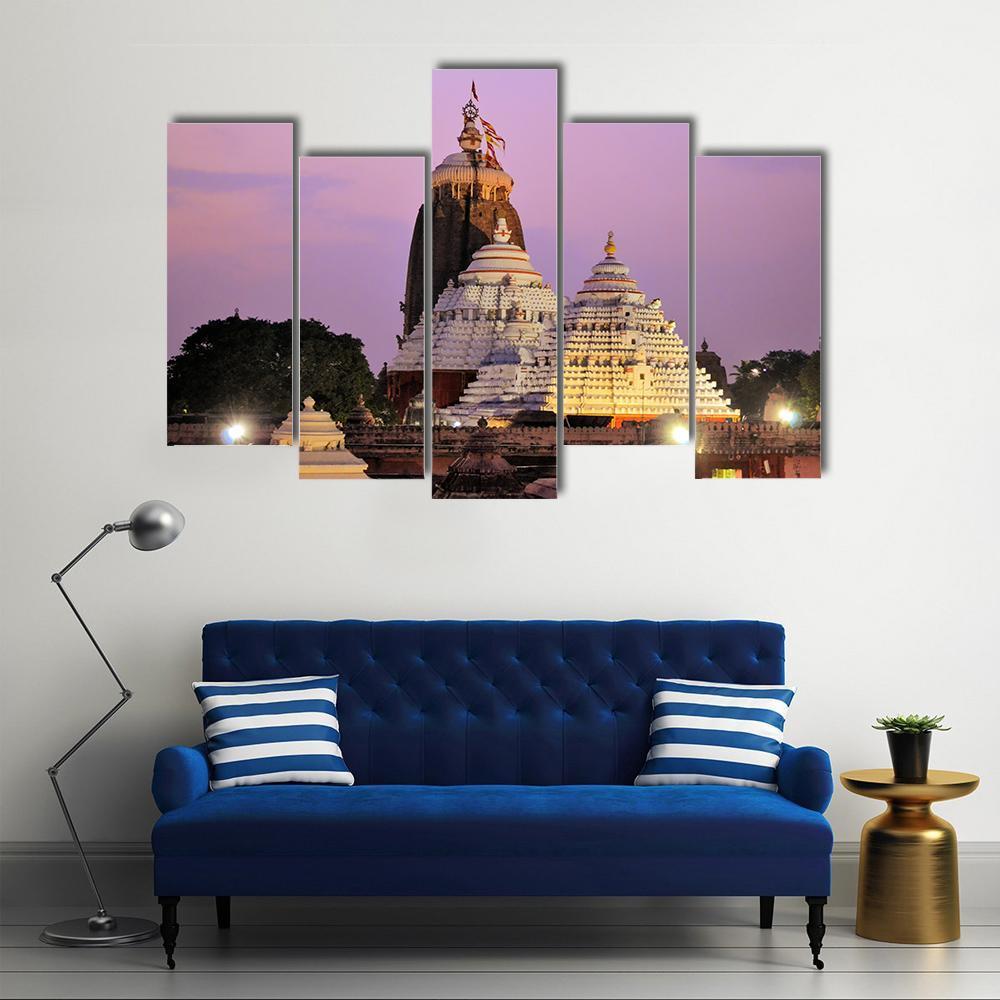 Jagannath Temple In India Canvas Wall Art-5 Pop-Gallery Wrap-47" x 32"-Tiaracle