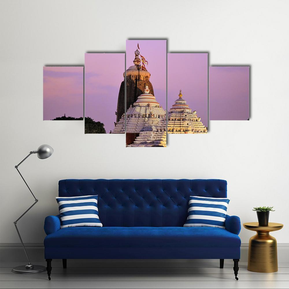 Jagannath Temple In India Canvas Wall Art-5 Star-Gallery Wrap-62" x 32"-Tiaracle