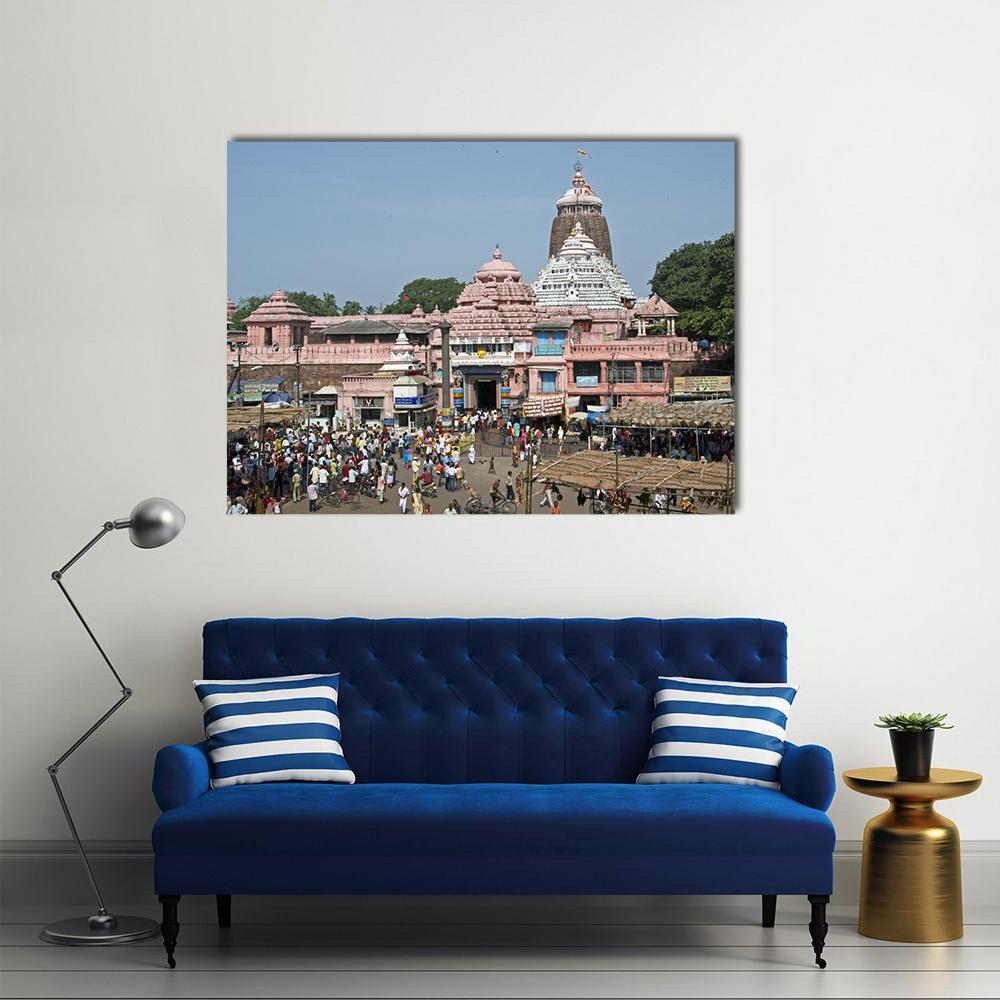 Jagannath Temple India Canvas Wall Art-1 Piece-Gallery Wrap-48" x 32"-Tiaracle