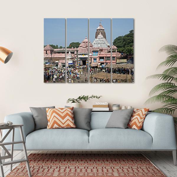 Jagannath Temple India Canvas Wall Art-4 Horizontal-Gallery Wrap-34" x 24"-Tiaracle
