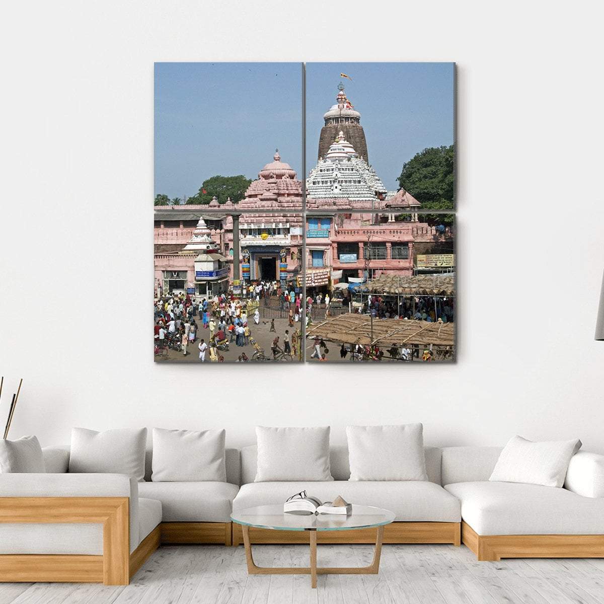Jagannath Temple India Canvas Wall Art-4 Square-Gallery Wrap-17" x 17"-Tiaracle