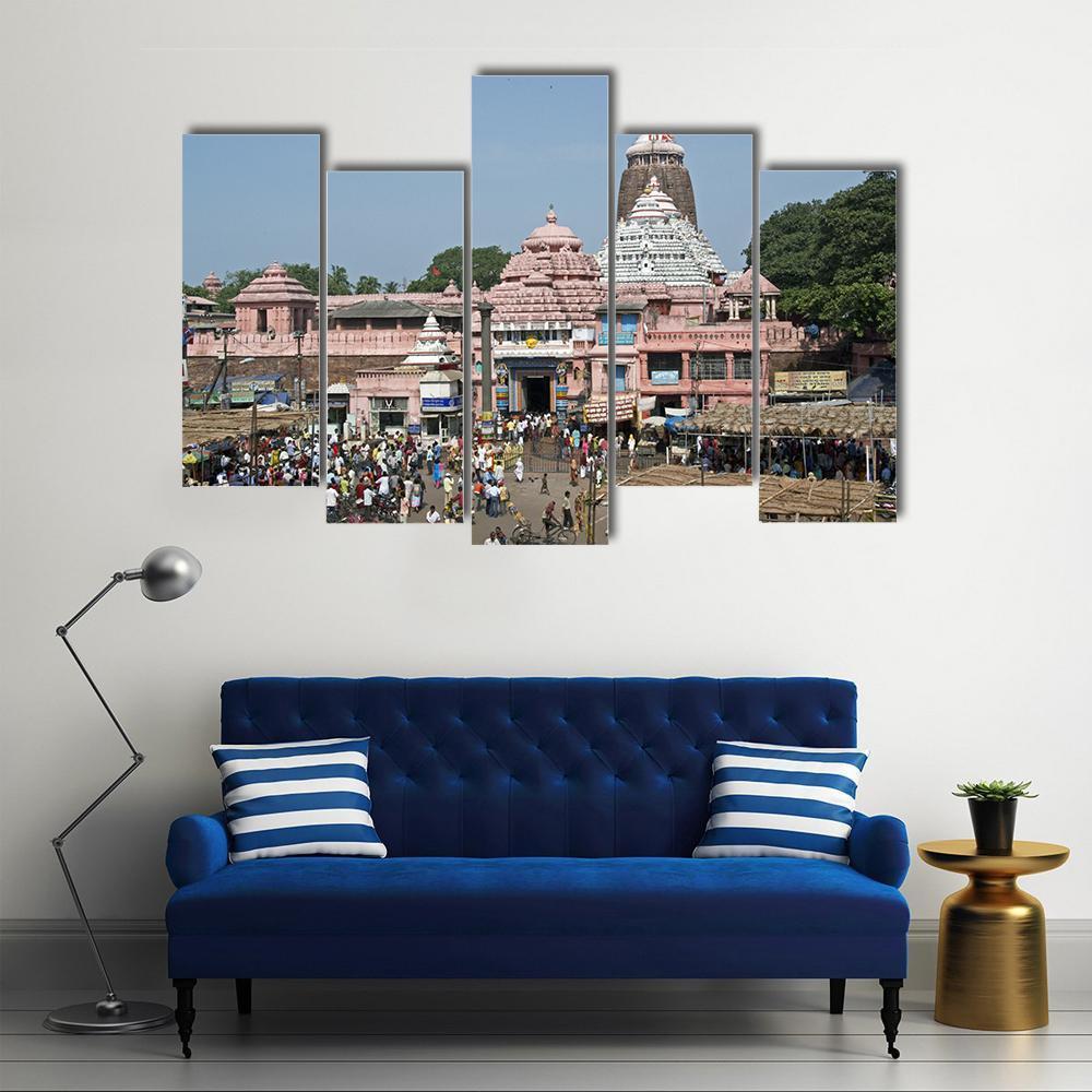 Jagannath Temple India Canvas Wall Art-5 Pop-Gallery Wrap-47" x 32"-Tiaracle