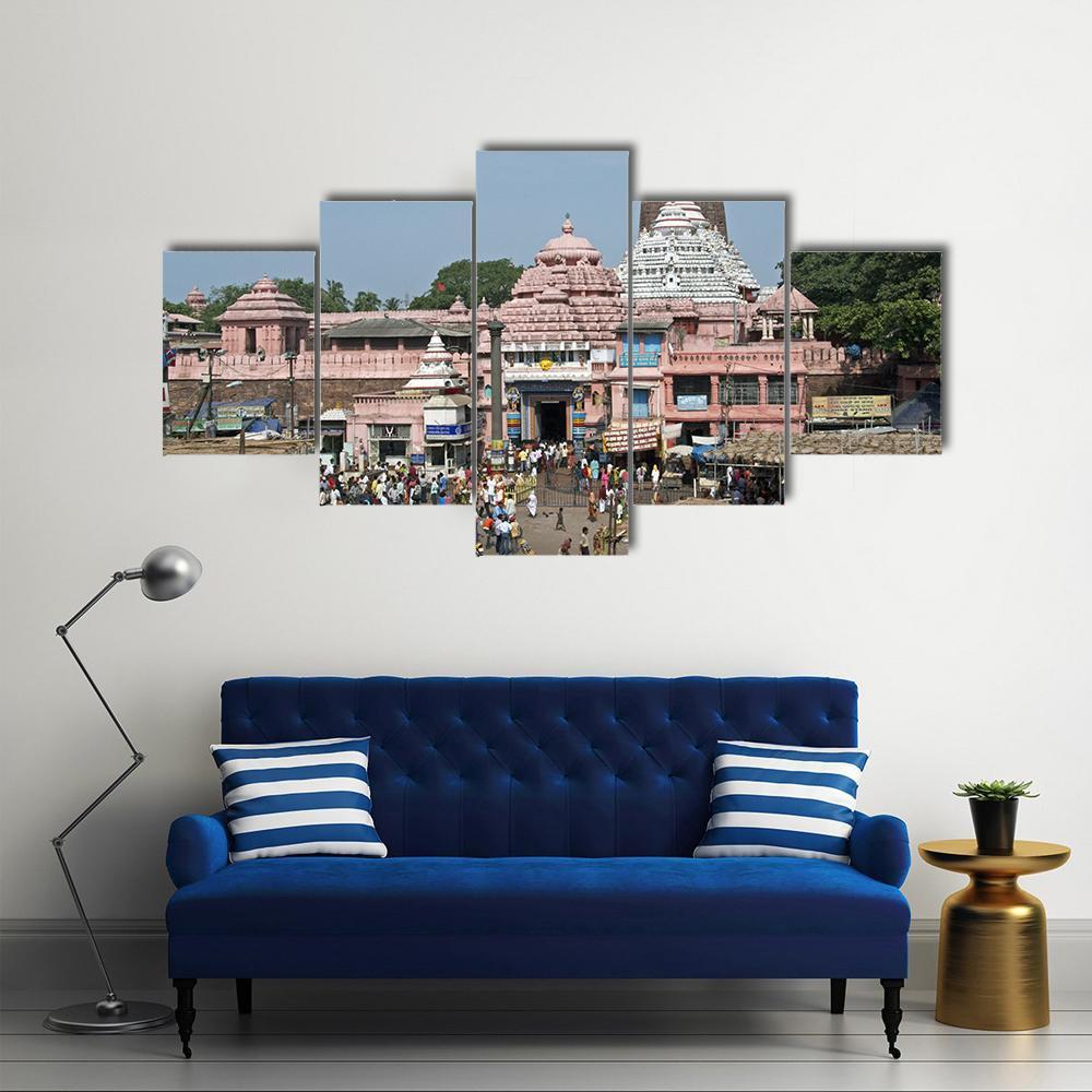 Jagannath Temple India Canvas Wall Art-5 Star-Gallery Wrap-62" x 32"-Tiaracle