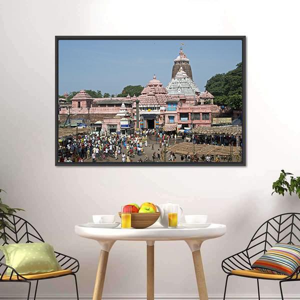 Jagannath Temple India Canvas Wall Art-1 Piece-Floating Frame-24" x 16"-Tiaracle