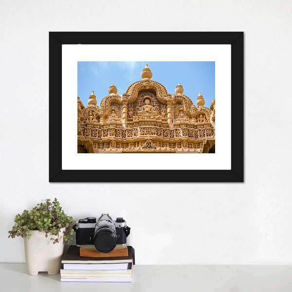 Jain Temple In Jaisalmer Canvas Wall Art-1 Piece-Framed Print-20" x 16"-Tiaracle