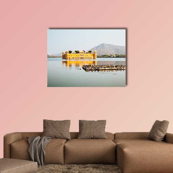 Jal Mahal In Jaipur India Canvas Wall Art-1 Piece-Gallery Wrap-36" x 24"-Tiaracle