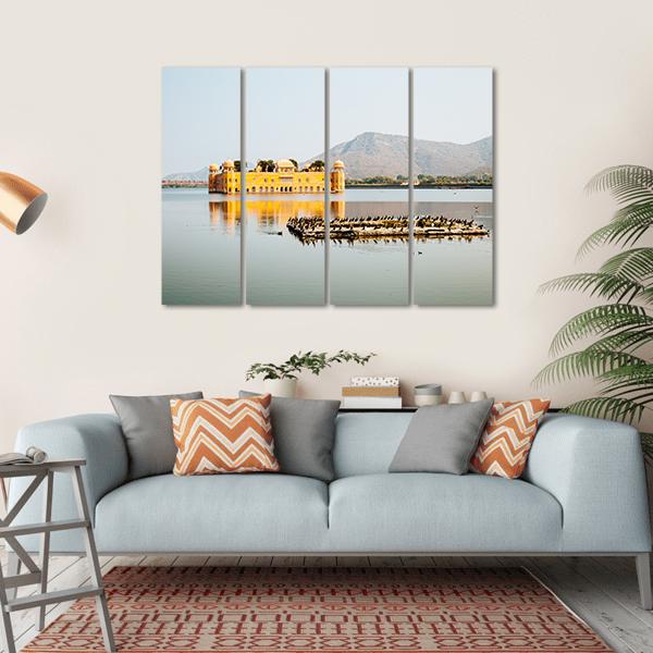 Jal Mahal In Jaipur India Canvas Wall Art-1 Piece-Gallery Wrap-36" x 24"-Tiaracle