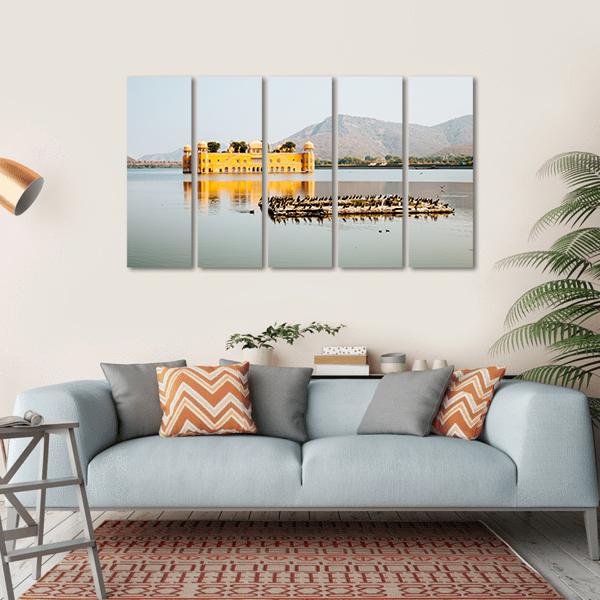 Jal Mahal In Jaipur India Canvas Wall Art-5 Horizontal-Gallery Wrap-22" x 12"-Tiaracle