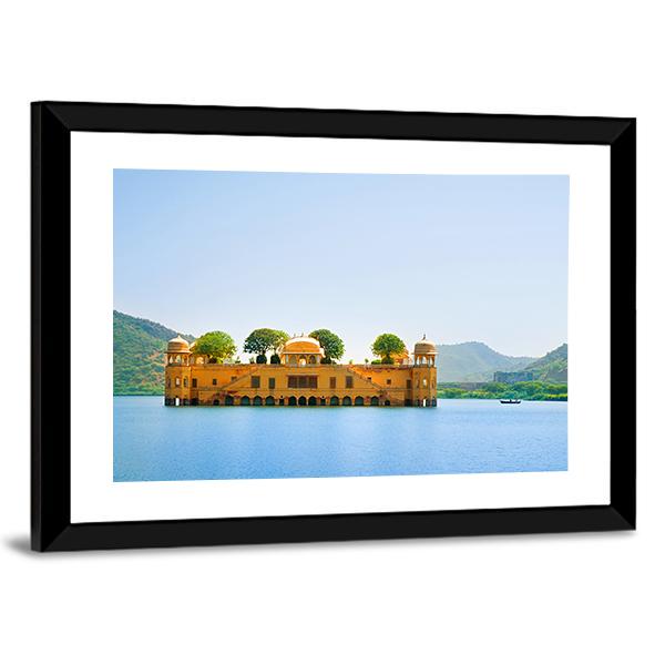 Jal Mahal Panoramic Canvas Wall Art-1 Piece-36" x 12"-Tiaracle