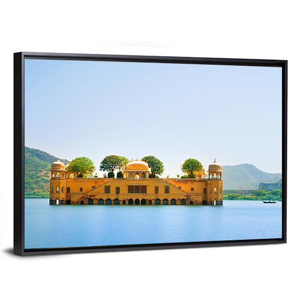 Jal Mahal Panoramic Canvas Wall Art-1 Piece-36" x 12"-Tiaracle