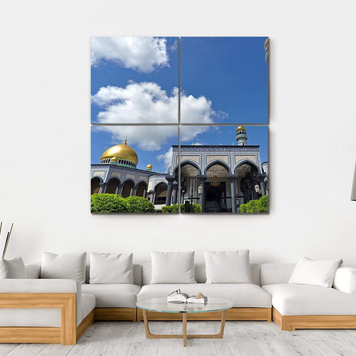 Jame Asr Mosque Canvas Wall Art-4 Square-Gallery Wrap-17" x 17"-Tiaracle