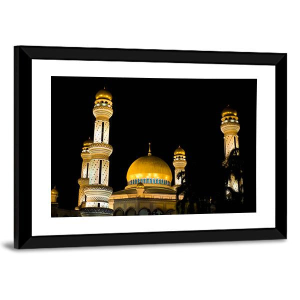Jame Asr Mosque At Night Canvas Wall Art-3 Horizontal-Gallery Wrap-25" x 16"-Tiaracle
