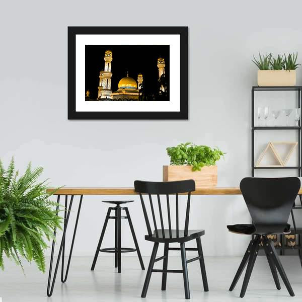 Jame Asr Mosque At Night Canvas Wall Art-3 Horizontal-Gallery Wrap-25" x 16"-Tiaracle