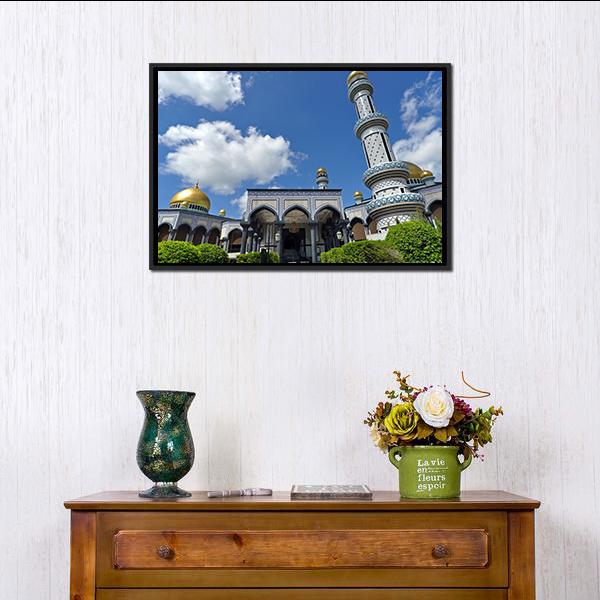 Jame Asr Mosque Canvas Wall Art-1 Piece-Floating Frame-24" x 16"-Tiaracle