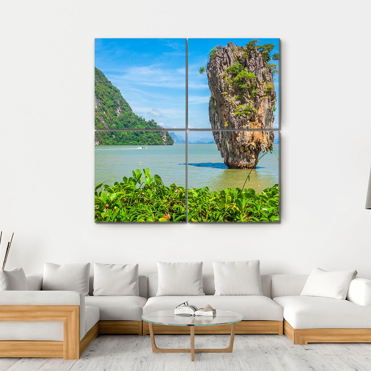 James Bond Island In Thailand Canvas Wall Art-4 Square-Gallery Wrap-17" x 17"-Tiaracle