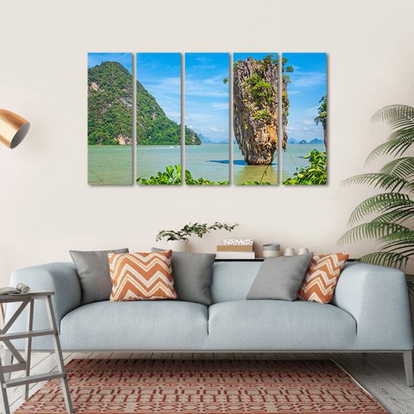 James Bond Island In Thailand Canvas Wall Art-5 Horizontal-Gallery Wrap-22" x 12"-Tiaracle
