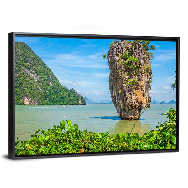 James Bond Island In Thailand Canvas Wall Art-3 Horizontal-Gallery Wrap-25" x 16"-Tiaracle