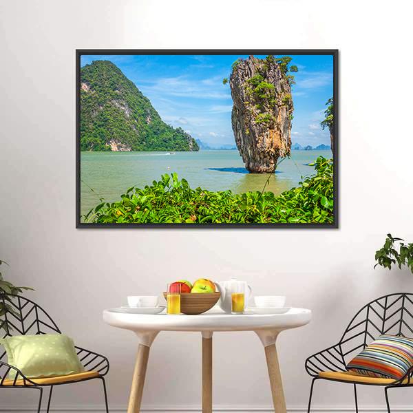 James Bond Island In Thailand Canvas Wall Art-5 Horizontal-Gallery Wrap-22" x 12"-Tiaracle