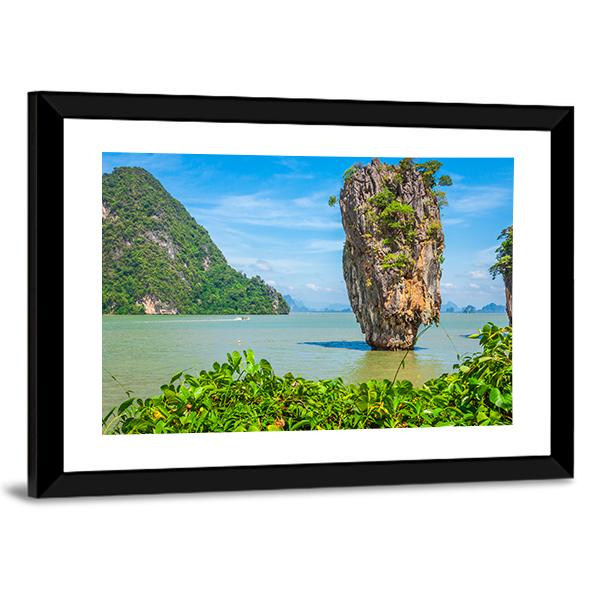 James Bond Island In Thailand Canvas Wall Art-3 Horizontal-Gallery Wrap-25" x 16"-Tiaracle