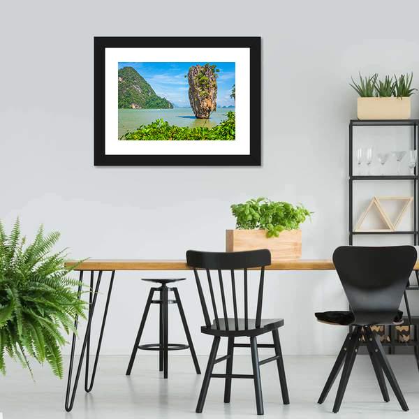 James Bond Island In Thailand Canvas Wall Art-3 Horizontal-Gallery Wrap-25" x 16"-Tiaracle