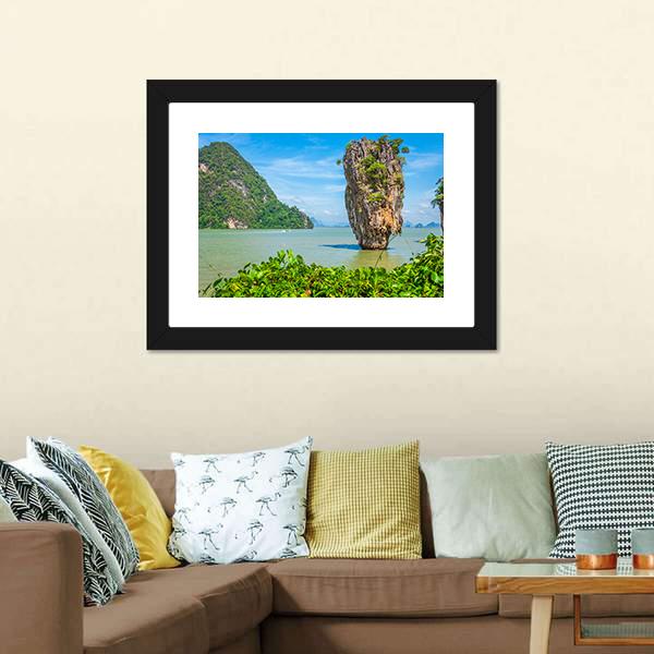 James Bond Island In Thailand Canvas Wall Art-3 Horizontal-Gallery Wrap-25" x 16"-Tiaracle