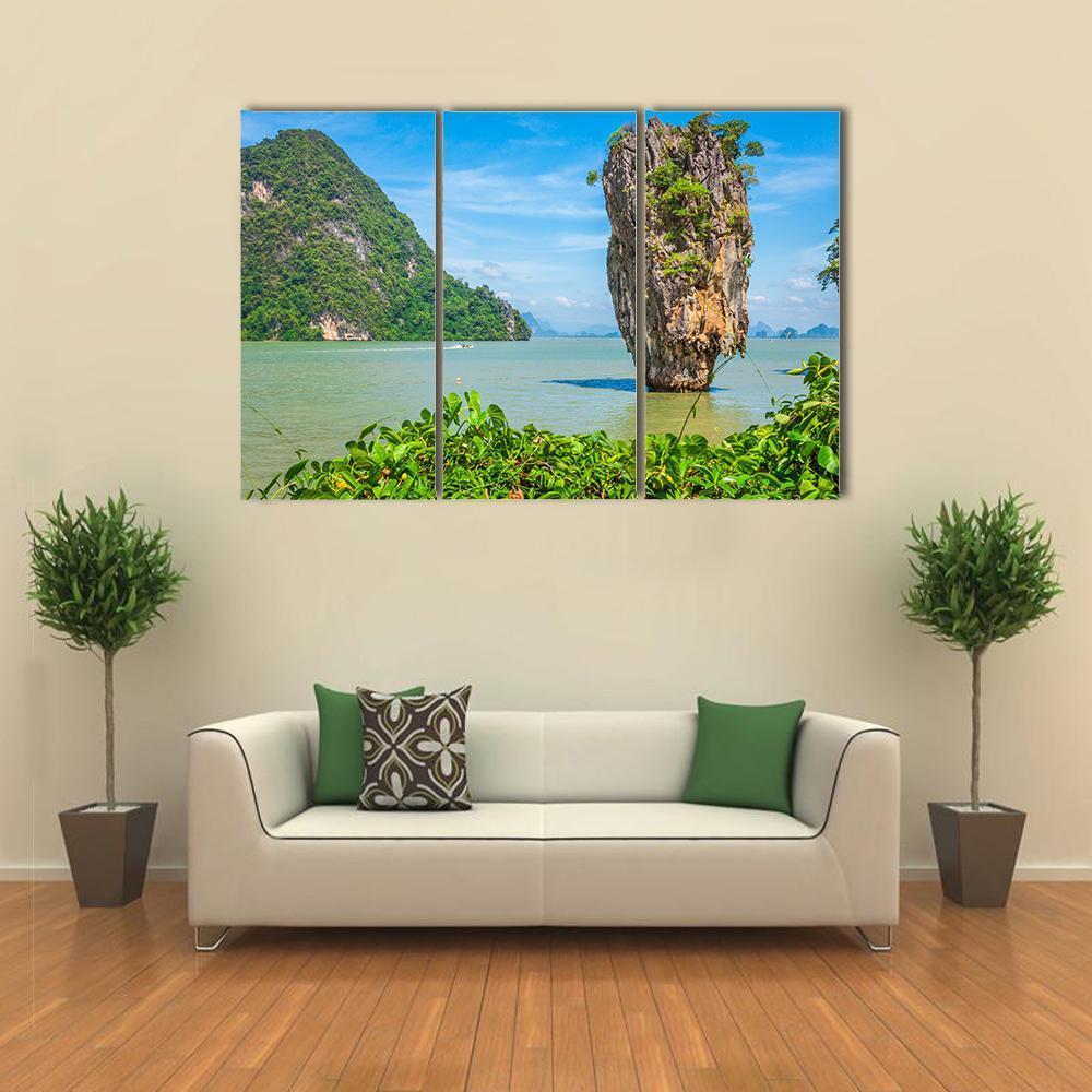James Bond Island In Thailand Canvas Wall Art-3 Horizontal-Gallery Wrap-37" x 24"-Tiaracle