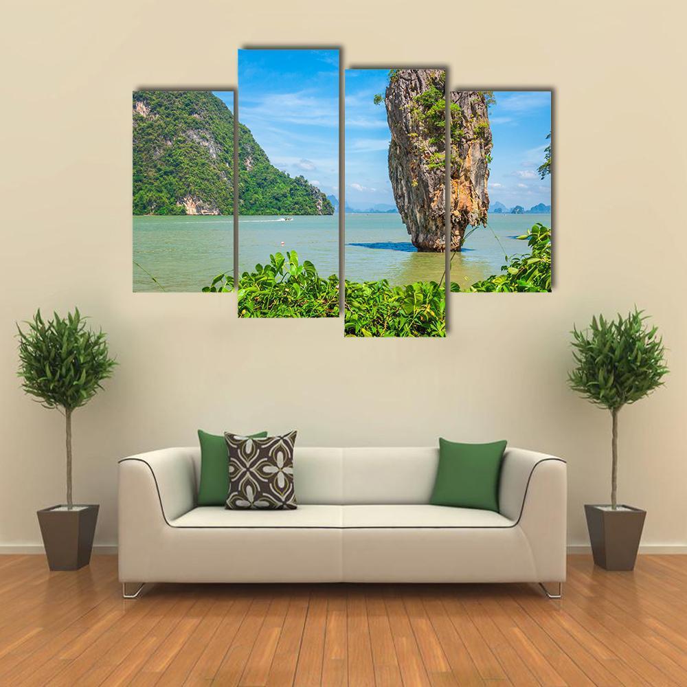 James Bond Island In Thailand Canvas Wall Art-4 Pop-Gallery Wrap-50" x 32"-Tiaracle