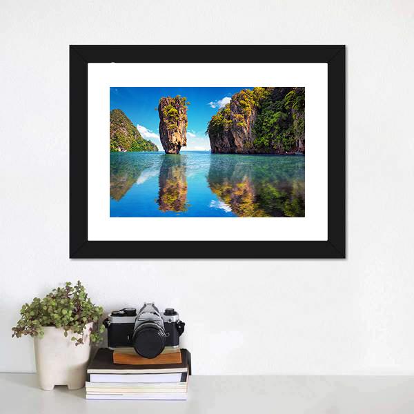James Bond Island Thailand Canvas Wall Art-1 Piece-Framed Print-20" x 16"-Tiaracle